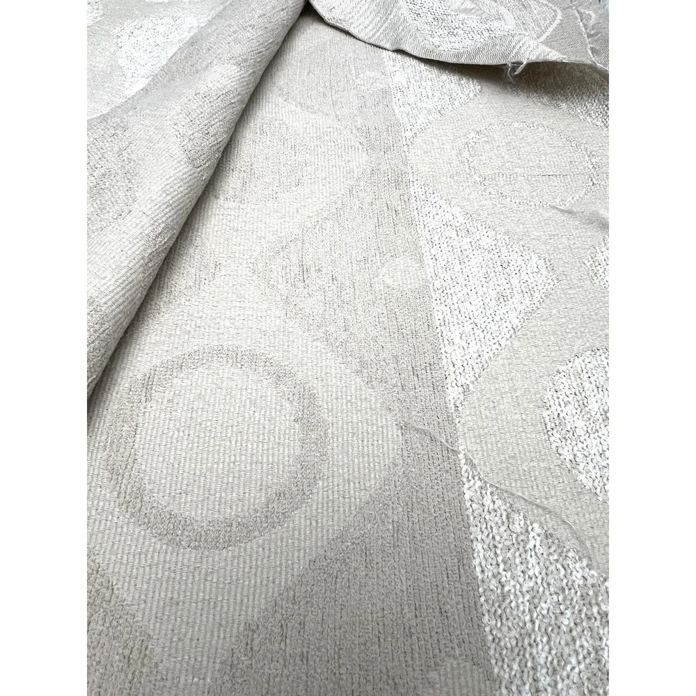 Cream Oatmeal Textured Linen Blend Tweed Modern Drapery Upholstery Fabric Window